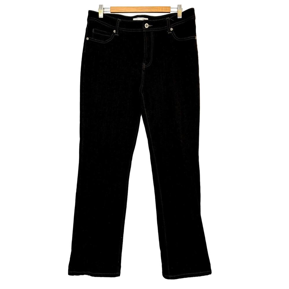 Chico's Platinum Charm WS Shirt Jeans Dark Wash Regular Bootcut Size 10
